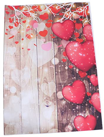 Artibetter Valentinstag Fotografie Hintergrund Herz Holzplatte Rote Liebe Dekoration Für Hochzeiten Partys Und Fotorequisiten Multifunktionales Fotohintergrundtuch Für Drinnen Und Draußen