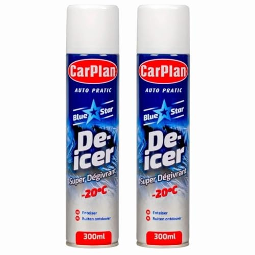 Welari De-Icer -20C Spray 300ml x 2 Vehicle Windshield Antifreeze Ice Melting Maintainance Thank You Card | (2pack)