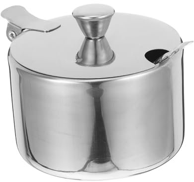 Garneck 1Set Barattolo Condimenti in Acciaio Inossidabile con Cucchiaio Zuccheriera Multifunzione per Spezie Contenitore Compatto per Conservare e Organizzare