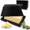 salz & siegel Butterdose Keramik für 200g Butter o 250g (zugeschnitten) Premium Design Butterglocke Spülmaschinengeeignet, schwarz mit einzigartigem Style - Hochwertige Butterschale, Butterbox