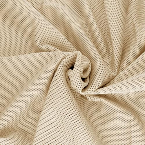 1m Air-Mesh Netzstoff Bekleidungsnetz Meshgewebe Stoff Netzgewebe Netzfutter Futterstoff, Farbe:hellbeige