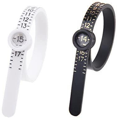 2 pcs UK Ring Sizer Measure Sizes Ring Sizer Ring Sizer Measure Ring Measurement Tool with Magnifying Glass Ring Size Guide Chart 1-17 and UK Size A-Z - Measure Finger Size For Men and Women