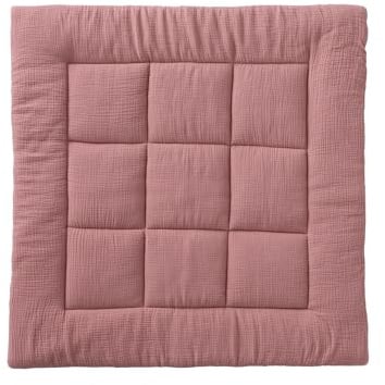 VERTBAUDET Tapis De Sol/Fond De Parc Uni Gaze Et Percale Terracotta 75X100