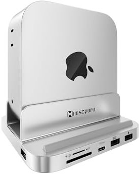 Minisopuru iExpandMat MINI218B Pro Mac Mini M4 Dock Soporte 10Gbps USB C/A, TF/SD, 2X USB A 2.0, Mac Mini hub & Stand con M.2 NVMe SSD (No Incluido), para Mac Mini M4 y M4 Pro 2024