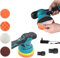 Set di Lucidatrici per Auto, Lucidatrice Orbitale con 2 Batterie Spugna per Lucidatura da 125 mm 8 Velocità 2800-5500 Giri / Min Lucidatrice per Lucidatrice Angolare per Lucidatura Ceretta