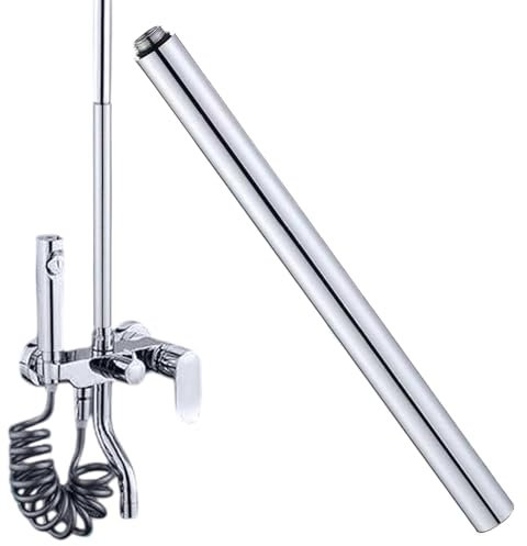 Rallonge de tuyau en acier inoxydable de 30 cm – Extension de pommeau de douche ronde | Extension de douche | Tube d'extension de douche | Extensible en hauteur | Connecteur facile à installer pour