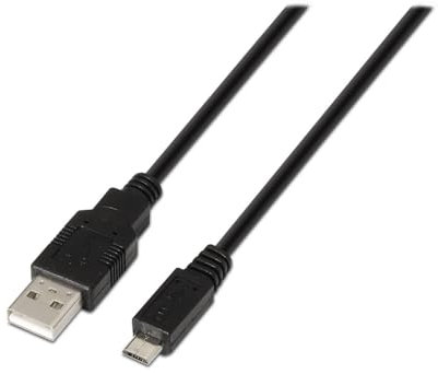 VoltShine Cable USB 2.0 tipo A a micro B, 1.8 m, color negro, ideal para cargar y transferir datos en dispositivos compatibles.
