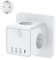 Cubo Enchufe USB 7 en 1, Ladron Enchufes Múltiple Tomas Regletas Enchufes Cubo con 3 AC 16A, 3 USB-A y 1 USB-C 3A, Cubo Enchufe Multiple con Interruptor, para Oficina, Cocina y Habitación (Blanco)