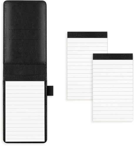 XUKZIMA 3 * 50 Seiten Ersatzbuch Mini Notizblock Set, PU-Leder Notizbuch mit Stift, Kleiner Notizblock