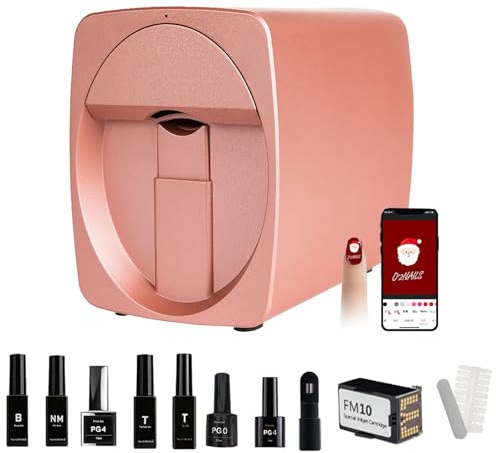 3D-Nageldrucker, Digitaler Nageldrucker mit Tintenpatrone (für ca. 300 Nageloberflächen), Schnelles Zeichnen in 10 Sekunden, Automatischer Farbdrucker for künstliche Nägel/Press-On-Nägel
