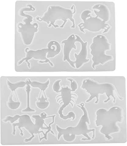 Lot de 2 moules en résine époxy pour la fabrication de bijoux, porte-clés, argile, porte-clés, moules en silicone pour époxy