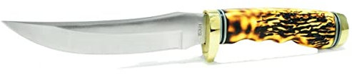 Schrade Uni, Erwachsene SCH153UH Uncle Henry's Golden Spike, Staglon, Plain, Leather Sheath, 0