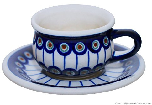Original Bunzlauer Keramik Espressotasse mit Untertasse 0.04 Liter im Dekor 8