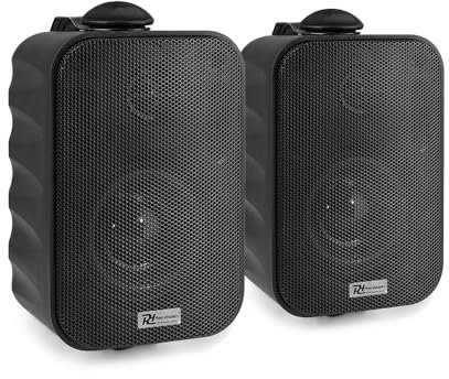2x Black Weatherproof 100V Line Speakers 120W