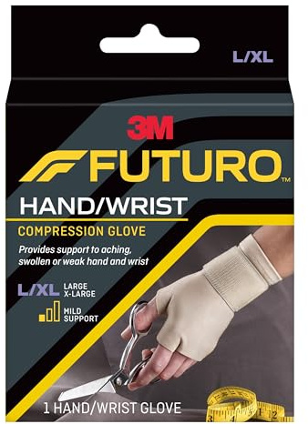 FUTURO Compression Glove, Provides Mild Support to Aching, Weak Hands and Wrists, L/XL