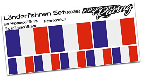 Finest Folia 8 x Aufkleber Fahne Länderfahne Flagge RC Car Auto Motorrad Sticker Fahrrad Aufkleber Modellbau (R028 Frankreich)
