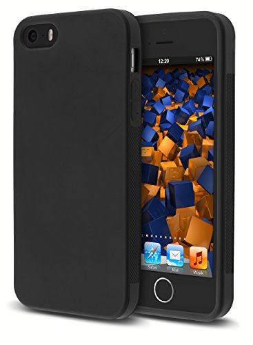 mumbi Hülle kompatibel mit iPhone SE / 5 / 5S Handy Case Handyhülle double GRIP, schwarz