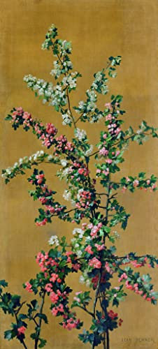 Kunstdruck/Poster: Jean Benner Japanischer Kirschbaum und Weißdornzweige re 215287 für Paar - hochwertiger Druck, Bild, Kunstposter, 45x100 cm