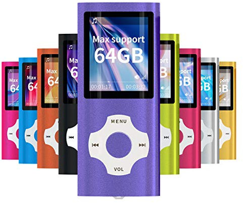 Mymahdi MP4 MP3 / Portable, 1.8 inch devaient Purple with and LED Screen Memory Card Slot, Max Support 128GB