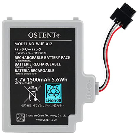 OSTENT 3.7V 1500mAh Li-ION Polimero agli ioni di litio Batteria Ricaricabile di Ricambio per Nintendo Wii U Gamepad