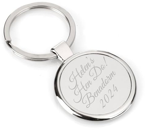 Personalised Round Keyrings for Men and Women | Car Key Accessories | Unique Keychains, Tags & Gifts | Ideal for Keys, Bags & Crafts | Hen/Stag Do.
