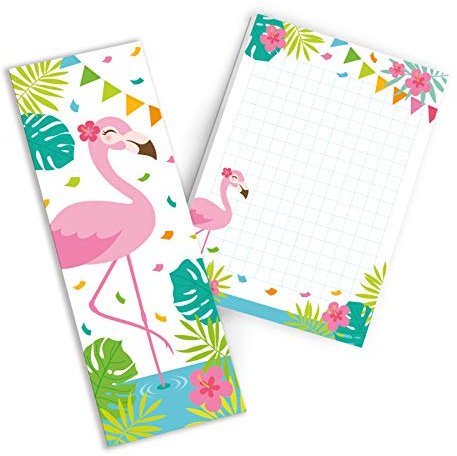 10 Notizblöcke + 10 Lesezeichen Flamingo Mitgebsel Gastgeschenk beim Geburtstag Kindergeburtstag Hochzeit Taufe