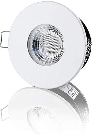 lambado® Premium LED Spots IP65 Flach für Badezimmer in Weiss - Moderne Deckenstrahler/Einbaustrahler für Außen inkl. 230V 5W Strahler warmweiß dimmbar - Hell & Sparsam