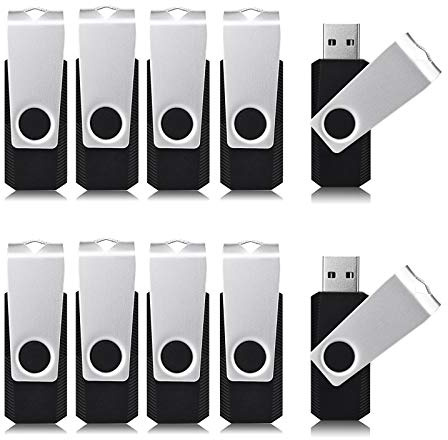 Aiibe 8GB Flash Drive 10 Pack 8GB USB Flash Drives Thumb Drive Bulk USB 2.0 Memory Stick USB Drive, Black