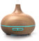 Arendo - Ultraschall LED Aroma Diffuser 300 ml - Luftbefeuchter Raumbefeuchter Nachtlicht - LEDRing - 7 LED Farben - Timer Funktion - Dauernebelmodus - angenehm leises Betriebsgeräusch - Holzdekor