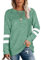 Famulily Longline Sweatshirt Ladies Long Sleeve T Shirt Cotton Green XL