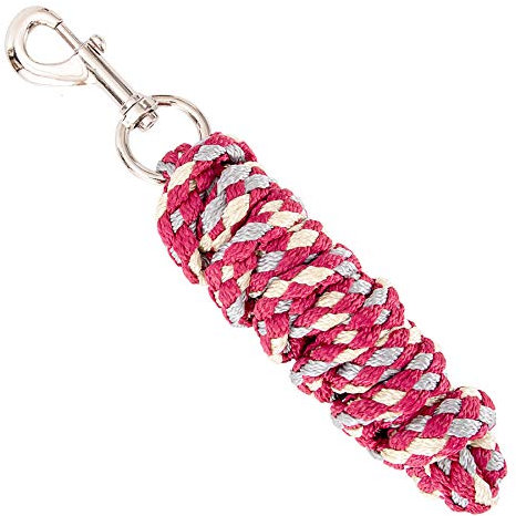 Merauno® Führstrick für Pferd - Anbindestrick in verschiedenen stylischen Designs, Führleine, Anbindeseil Pony, Esel, Ziege lang Strick mit Karabinerhaken Schwarz Blau Rosegold