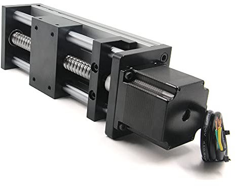 Zeberoxyz 100mm Länge, effektiver Hub, zwei optische Achsenführung, Kugelumlaufspindel SFU1605 mit NEMA23-Schrittmotor für DIY-CNC-Fräserteile X Y Z Lineartischaktuatoren(Größe:100 mm)