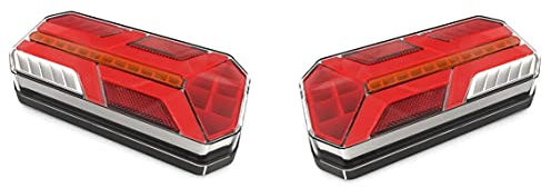 Web Truck 2 x Lampe links und rechts Rückleuchte LKW PKW Wohnmobil Wohnwagen Anhänger Leuchte 12V-24V 7 Funktionen dynamischer Blinker