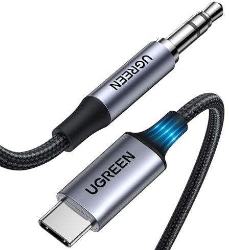 UGREEN USB C to 3.5mm Jack Cable 6.6FT DAC Stereo Car Aux to USB C Cable Type C Headphone Lead Compatible with Galaxy S25 Ultra S24 S23 A56 iPhone 16 Pro Max/16e/15 2025 iPad Air 11/13 Pixel 9/8 (2M)