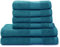 jilda-tex Handtuch Duschtuch Gästetuch Badematte Set Soft Cotton 100% Bio-Baumwolle GOTS (Petrol, 6er-Set Hand-/Duschtuch(4x50x100 cm + 2x70x140 cm))