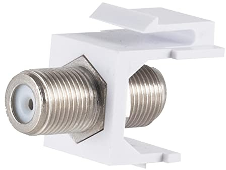 MK-Digital Keystone Einbauadapter F-Verbinder TV SAT Antenne F-Buchse auf F-Buchse, Weiss