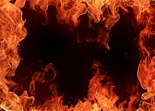 BELECO 2.1x1.5 m Stoff-Feuer-Hintergrund für Party, Fotoshooting, brüllende Flamme, Poster, schwarzer Hintergrund, Lagerfeuer, Party, Schule, Aktivitäten, Erwachsene, Foto-Requisiten