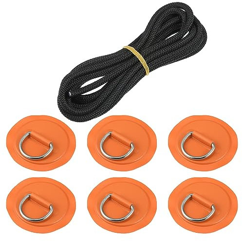 X AUTOHAUX 7pcs 11.81Ft 6mm Shock Cord Kit for PVC Kayak Accessories Orange