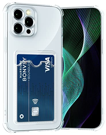 AKABEILA Case for iPhone 12 Pro Max Clear Slim Phone Case Soft TPU Wallet Case Bag Cover with Card Slot Holder Shockproof 6.7