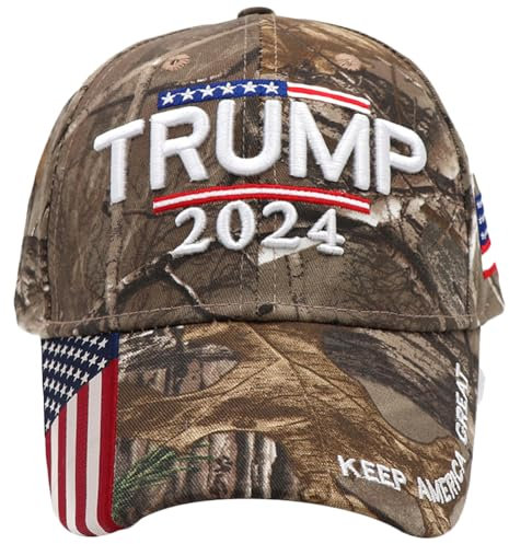 Fopytu Trump 2024 Hut Donald Trump Hut 2024 Amerika Camo Sticked Penctable Baseball Cap Hut