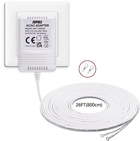 18V 500mA Doorbell Transformer, Video Doorbell Power Adapter for All Versions of Ring Doorbell, Nest Hello and Other Video Doorbell,Power Supply with 8M (315) Long Cable