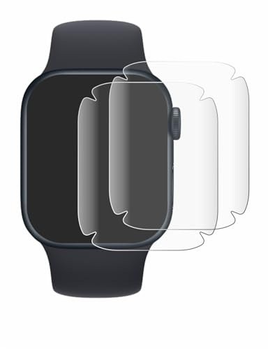 BROTECT 2 Stück Full-Cover Schutzfolie für Apple Watch Series 8/9 Full-Screen Displayschutz-Folie [3D Curved, Anti-Fingerprint, Kristall-Klar]
