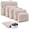 BAGSMART 6 Teilige Packing Cubes, Koffer Organize, Packtaschen Set für Urlaub und Reisen, Packwürfel für Reisen, make up organizer, Kleidertaschen für Kleidung Unterwäsche Kosmetik, Beige