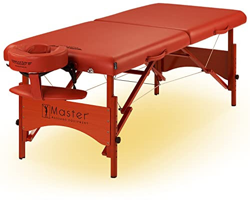 Master Massage 71cm Fairlane Klappbare Mobile Massageliege aus Holz mit Ambiente Beleuchtung für Kosmetik, Massage, und Therapie Zimt