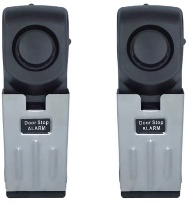 2 Bloc Porte Alarme - VENTEO - Cale porte avec alarme - Arrêt de porte antidérapant - Intensité d'alarme de 110Db - Fonctionne avec pile 9V