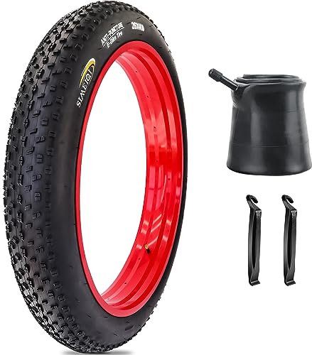 SIMEIQI 26 X4.0 Zoll E-Bike Fat Bike Reifen und Schlauch Elektrofahrrad Dreirad Reifen Faltbare Ersatzreifen für alle Terrian Mountain Snow E-Bike Urban City Street Road Fahrrad