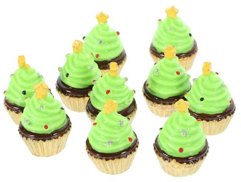 ABOOFAN 10 Pièces Décorations De Gâteaux Simulées Faux Cupcakes à Exposer Simulation De Faux Cupcake Artificiel Réaliste Faux Cupcakes Pour Sapin De Noël Produits Menagers Résine Ménage