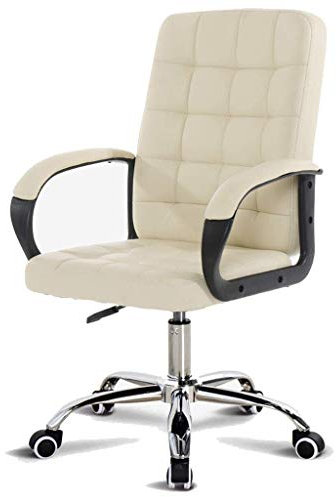 Chaise Sedia da ufficio per la casa, sedia da tavolo leader in pelle con braccioli Schienale alto Sedia ergonomica per computer con funzione altalena Sedia girevole per la casa, mobili per la