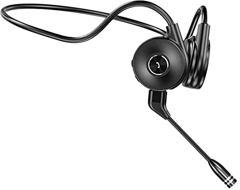 Auricolare a Conduzione Ossea M1 Cuffie Sportive con Gancio per L'Orecchio Stereo Bluetooth Fili Cuffie da con Microfono-Nero