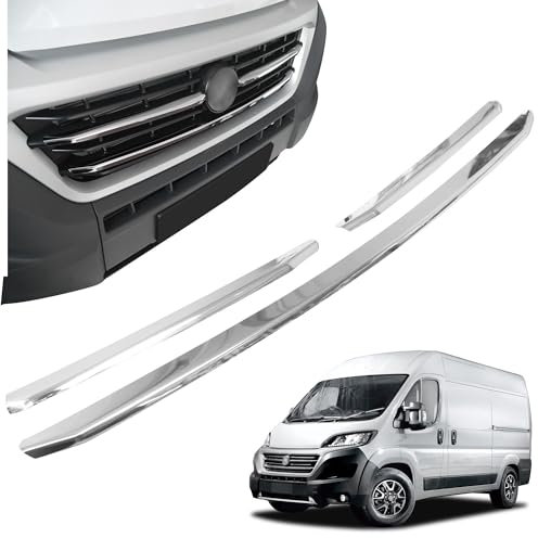 CHROMEMASTER | Kompatibel mit Fiat Ducato 2014-2021 | Leisten für Kühlergrill, Zierblenden, Rostfreier Stahl Poliert | Perfekte Passform; Neues, Attraktives Erscheinungsbild des Fahrzeugs